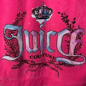Vintage Y2K Juicy Couture pink barbiecore French terry full zip sweatshirt hoodi